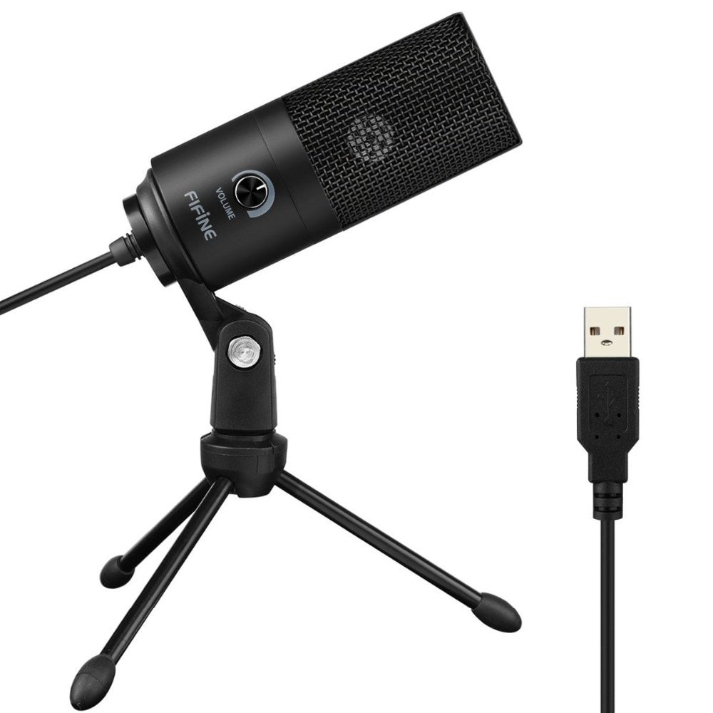 מיקרופון מתכת USB עם חצובה