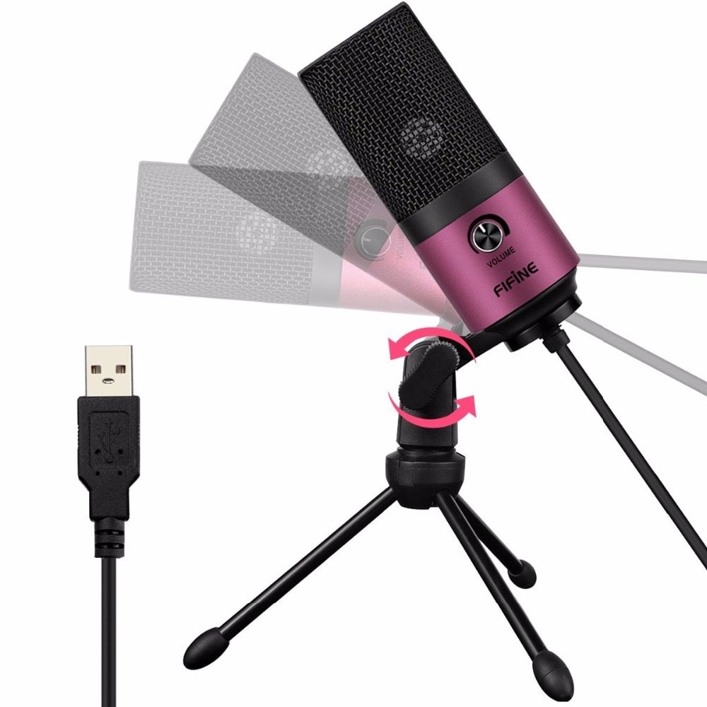 מיקרופון מתכת USB עם חצובה
