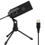 🅗 🅗 מיקרופון מתכת USB עם חצובה –