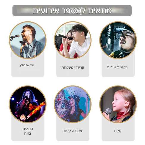 2 | קנה עכשיו את כל בו מיוזיק - מיקרופון דינמי בעיצוב מתכתי