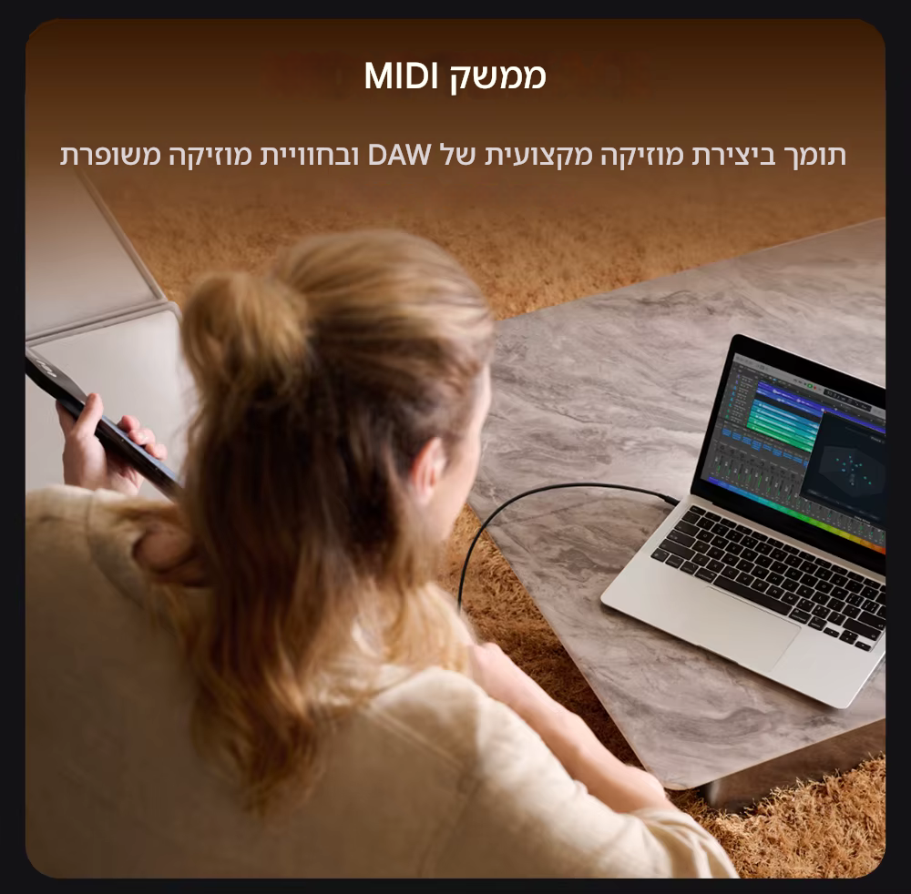 d8bf8e0a 3fe7 451e 9513 1753acae56fe | קנה עכשיו את כל בו מיוזיק - גיטרה חשמלית ניידת עם מיתרי סיליקון לנגינה נוחה