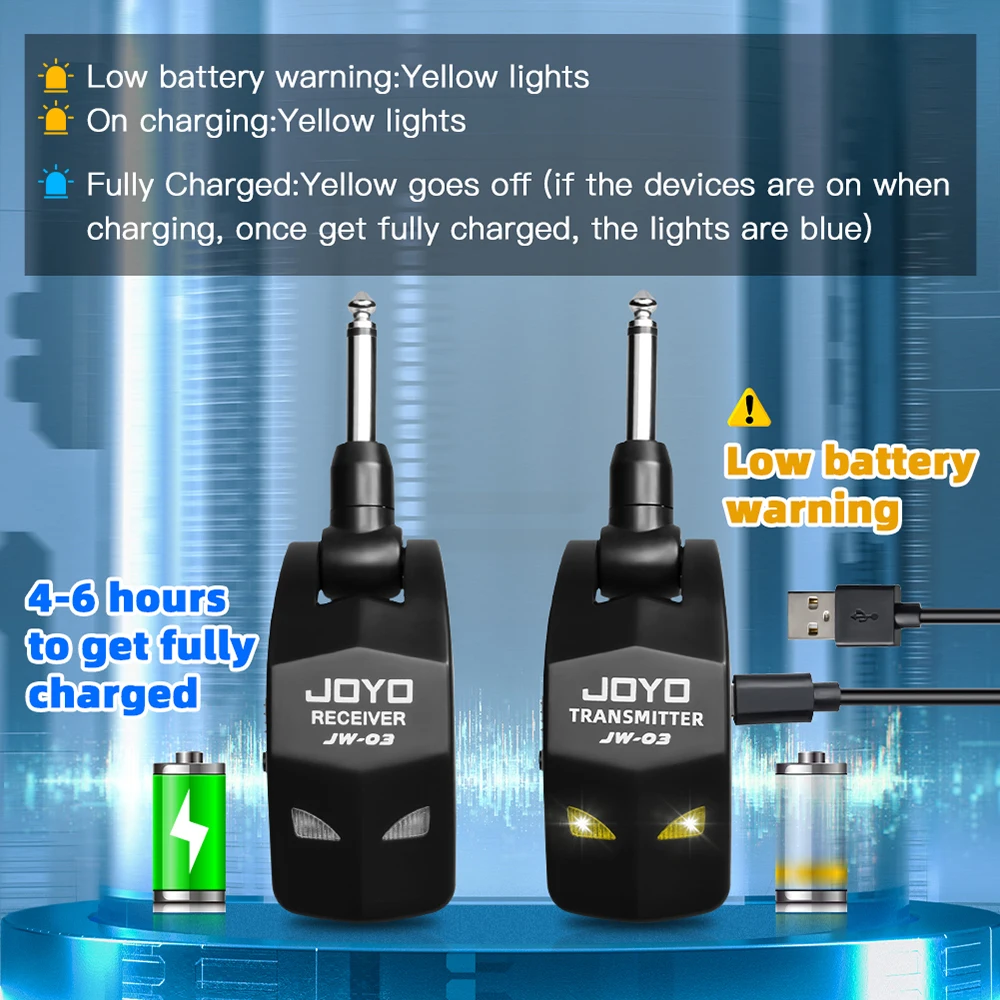 71143-i5wudl.jpg מערכת אלחוטית JOYO JW-03 לגיטרה עם משדר ומקלט – מבט נוסף 1