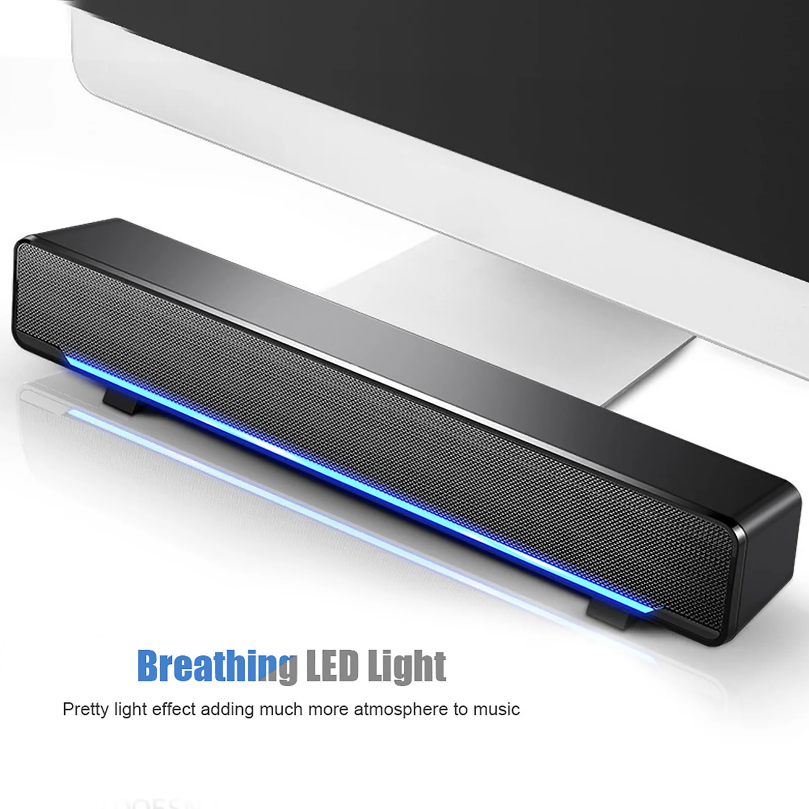 71160-ac6kbr.jpg סאונדבר קווי סטריאו USB עם כניסת שמע 3.5 מ״מ בצבע שחור או לבן