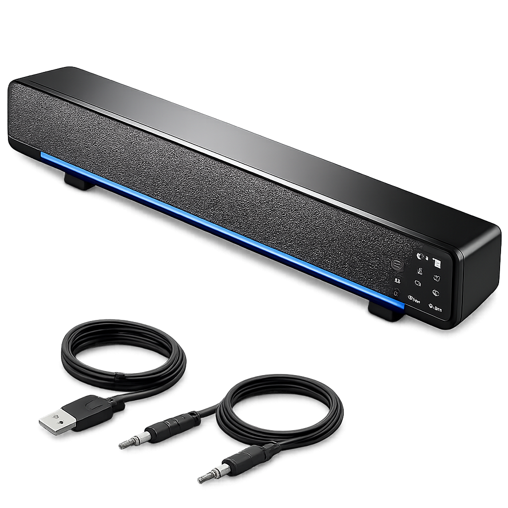 סאונדבר קווי סטריאו USB עם כניסת 3.5 מ״מ V-196